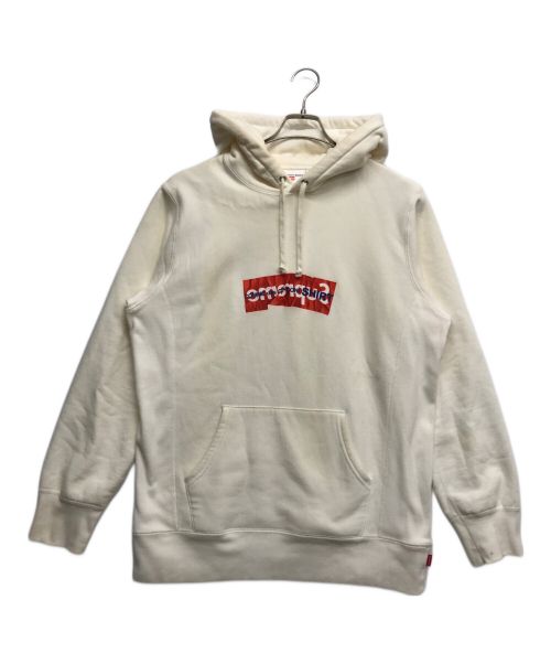 SUPREME（シュプリーム）Supreme (シュプリーム) COMME des GARCONS SHIRT (コムデギャルソンシャツ) ボックスロゴフーデットスウェットシャツ アイボリー サイズ:Ｌの古着・服飾アイテム