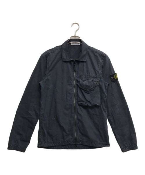 STONE ISLAND（ストーンアイランド）STONE ISLAND (ストーンアイランド) OLD EFFECT ZIP OVERSHIRT ネイビー サイズ:Sの古着・服飾アイテム