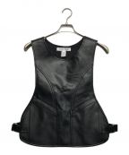 COMME des GARCONS SHIRTコムデギャルソンシャツ）の古着「SYNTHETIQUE LEATHER VEST」｜ブラック