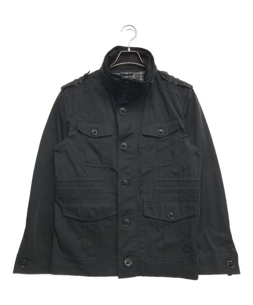 BURBERRY BLACK LABEL（バーバリーブラックレーベル）BURBERRY BLACK LABEL (バーバリーブラックレーベル) ミリタリージャケット ブラック サイズ:Ｌの古着・服飾アイテム