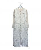 HER LIP TOハーリップトゥ）の古着「Victoria Lace Belted Knit Dress」｜ベージュ