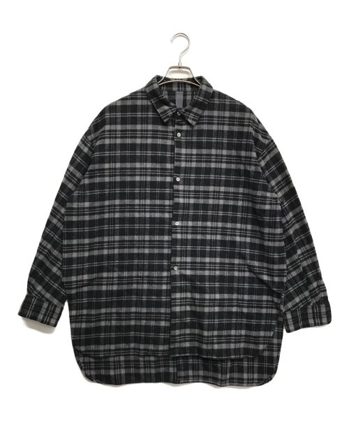 SHINYA KOZUKA（シンヤコズカ）SHINYA KOZUKA (シンヤコズカ)  CLASSIC SHIRT　チェックシャツ グレー サイズ:MEDIUMの古着・服飾アイテム