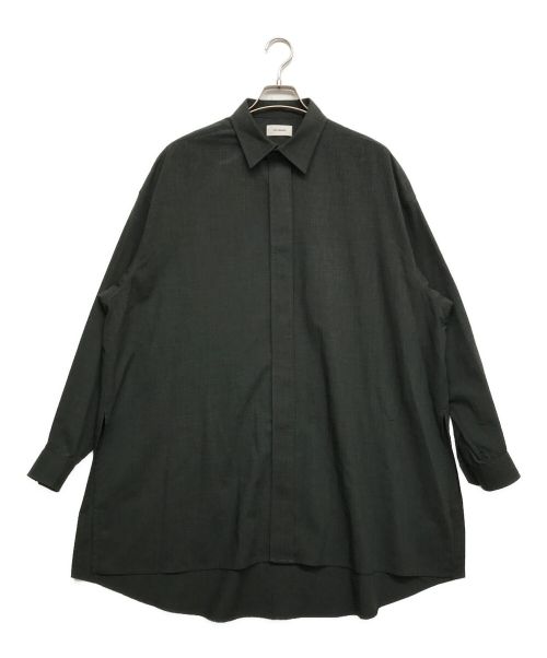 THE RERACS（ザ リラクス）THE RERACS (ザ リラクス) SIDE SLIT LONG SHIRT グレー サイズ:48の古着・服飾アイテム