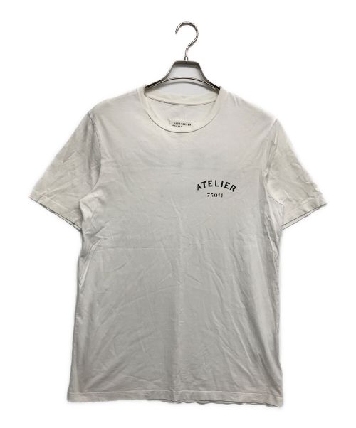 Maison Margiela（メゾンマルジェラ）Maison Margiela (メゾンマルジェラ) アトリエ ロゴ クルーネック Tシャツ ホワイト サイズ:48の古着・服飾アイテム