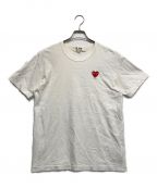 PLAY COMME des GARCONSプレイ コムデギャルソン）の古着「Play Red Heart Roundneck T-SHIRT」｜ホワイト