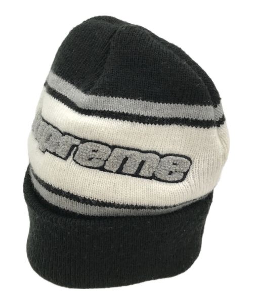 SUPREME（シュプリーム）Supreme (シュプリーム) chenille stripe beanie ブラックの古着・服飾アイテム