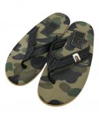 A BATHING APE×ISLAND SLIPPERアベイシングエイプ×アイランドスリッパ）の古着「ABC Thong Sandals」｜オリーブ