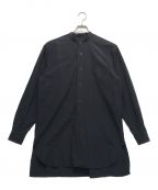 COMOLIコモリ）の古着「BAND COLLAR SHIRT」｜ネイビー