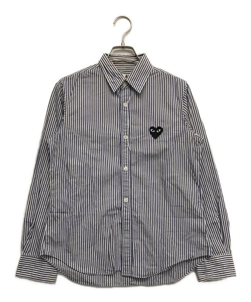 PLAY COMME des GARCONS（プレイ コムデギャルソン）PLAY COMME des GARCONS (プレイ コムデギャルソン) ストライプシャツ ブルー サイズ:Mの古着・服飾アイテム