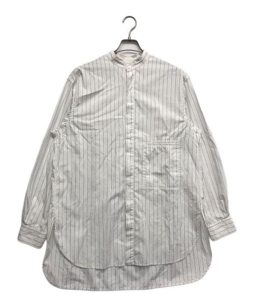 YOKE（ヨーク）YOKE (ヨーク) STRIPED BAND COLLAR SHIRTS ホワイト サイズ:3の古着・服飾アイテム