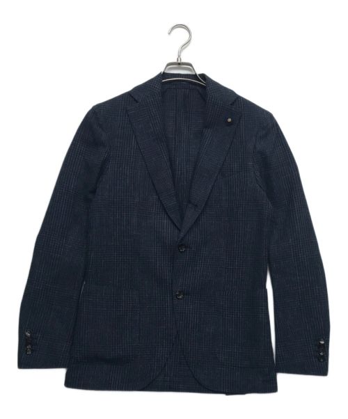 LARDINI（ラルディーニ）LARDINI (ラルディーニ) チェックテーラードジャケット ネイビー サイズ:44の古着・服飾アイテム