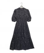 HER LIP TOハーリップトゥ）の古着「Autumn Floral Tiered Long Dress」｜ブラック