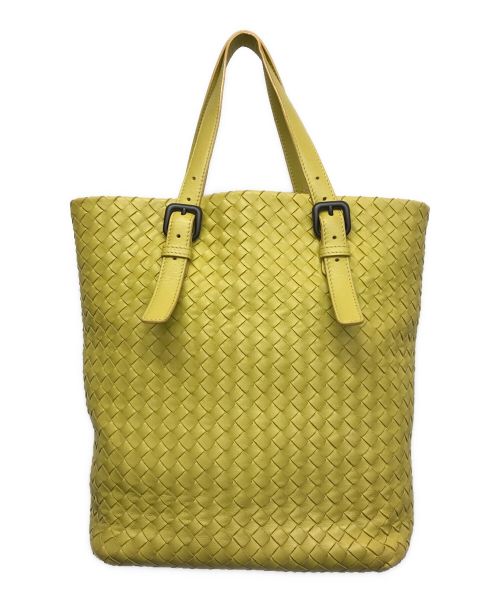 BOTTEGA VENETA（ボッテガベネタ）BOTTEGA VENETA (ボッテガベネタ) イントレチャートトートバッグ イエローの古着・服飾アイテム