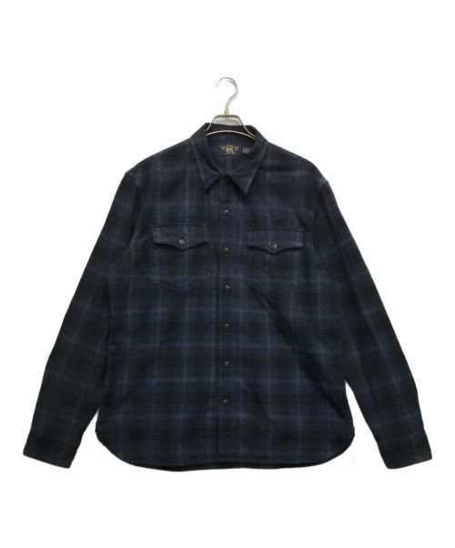 RRL（ダブルアールエル）RRL (ダブルアールエル) CANVAS WORKSHIRT ネイビー サイズ:XLの古着・服飾アイテム