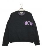 HEAVEN CAN WAITヘブンキャンウェイト）の古着「HCW Logo Knit」｜ブラック