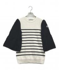 BORDERS AT BALCONY (ボーダーズアットバルコニー) FLARE SLEEVE TOP ホワイト サイズ:38