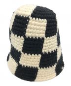 stussyステューシー）の古着「Checker Knit Bucket Hat」｜ブラック