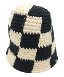 stussy（ステューシー）の古着「Checker Knit Bucket Hat」｜ブラック