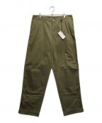 AURALEEオーラリー）の古着「WASHED FINX BUGGY SATIN WIDE PANTS」｜カーキ