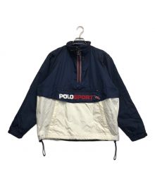 POLO SPORT（ポロスポーツ）の古着「ナイロンアノラックパーカー」｜ホワイト×ネイビー