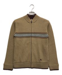 BURBERRY BLACK LABEL（バーバリーブラックレーベル）の古着「ジップニット」｜ベージュ