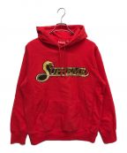 SUPREMEシュプリーム）の古着「シークイン バイパー フーデッド スウェットシャツ」｜レッド