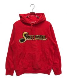 SUPREME（シュプリーム）の古着「シークイン バイパー フーデッド スウェットシャツ」｜レッド