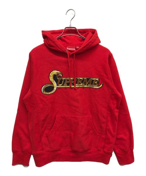 SUPREME（シュプリーム）Supreme (シュプリーム) シークイン バイパー フーデッド スウェットシャツ レッド サイズ:Mの古着・服飾アイテム