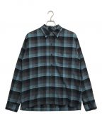 MINEDENIMマインデニム）の古着「C.R Flow Check Open Collar L/S SH」｜ブルー