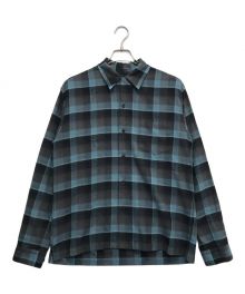 MINEDENIM（マインデニム）の古着「C.R Flow Check Open Collar L/S SH」｜ブルー