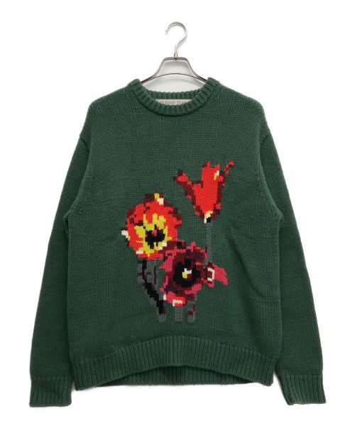 Soe（ソーイ）SOE (ソーイ) INTARSIA KNIT FLOWER グリーン サイズ:1の古着・服飾アイテム