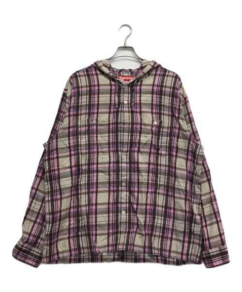 SUPREME（シュプリーム）Supreme (シュプリーム) Printed Hooded Flannel Shirt パープル サイズ:Lの古着・服飾アイテム