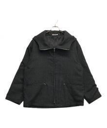 AURALEE（オーラリー）の古着「BLUEFACED WOOL DOUBLE CLOTH ZIP HOODIE」｜ブラック