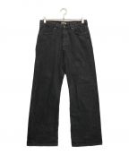 AURALEEオーラリー）の古着「SELVEDGE FADED LIGHT DENIM PANTS」｜ブラック