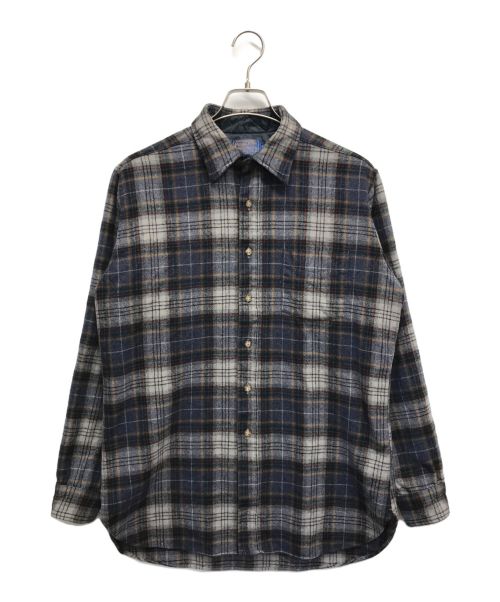 PENDLETON（ペンドルトン）PENDLETON (ペンドルトン) 70's ウールシャツ ネイビー サイズ:L-LONGの古着・服飾アイテム