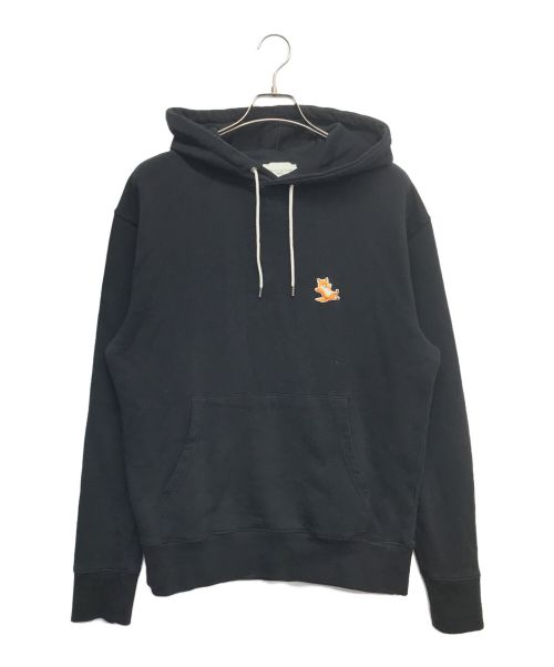 maison kitsune（メゾンキツネ）MAISON KITSUNE (メゾンキツネ) CHILLAX FOX PATCH CLASSIC HOODIE ブラック サイズ:Lの古着・服飾アイテム