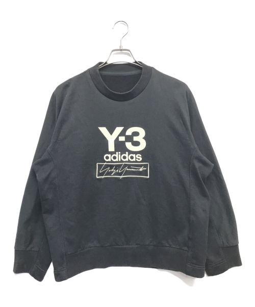 Y-3（ワイスリー）Y-3 (ワイスリー) STACKED LOGO CREW SWEATER ブラック サイズ:Mの古着・服飾アイテム