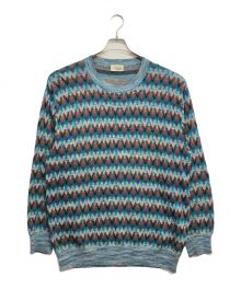 missoni sports（ミッソーニスポーツ）の古着「総柄ニット」｜グリーン×ブルー