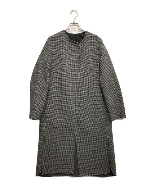 icB（アイシービー）icB (アイシービー) Wool Rever ノーカラーコート グレー サイズ:7の古着・服飾アイテム