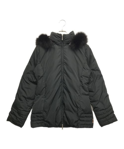 MONCLER（モンクレール）MONCLER (モンクレール) ファー付ダウンジャケット ブラック サイズ:1の古着・服飾アイテム