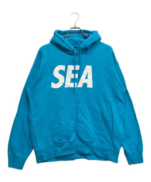 WIND AND SEA（ウィンド アンド シー）WIND AND SEA (ウィンド アンド シー) ロゴプリント フーディー ブルー サイズ:XLの古着・服飾アイテム