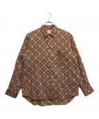 COMME des GARCONS SHIRTコムデギャルソンシャツ）の古着「総柄ウールシャツ」｜レッド