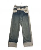 KHOKIコッキ）の古着「Denim patched swat pants」｜ブルー