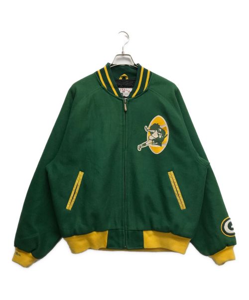 MITCHELL & NESS（ミッチェルアンドネス）MITCHELL & NESS (ミッチェルアンドネス) ウールスタジャン グリーン サイズ:48の古着・服飾アイテム