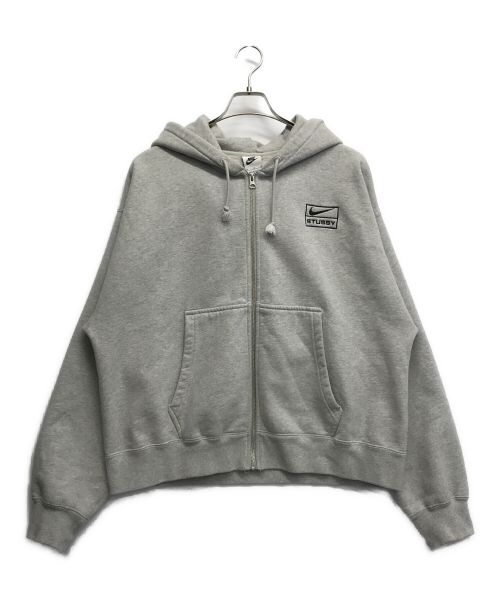 NIKE（ナイキ）NIKE (ナイキ) stussy (ステューシー) ジップパーカー グレー サイズ:Mの古着・服飾アイテム