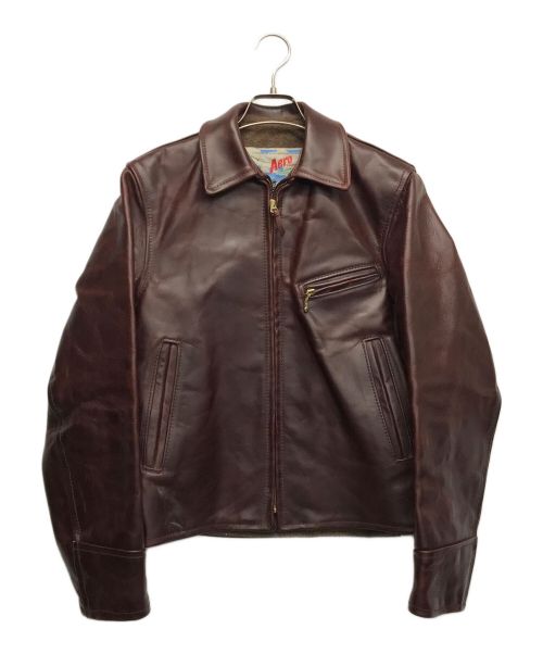 Aero LEATHER（エアロレザー）Aero LEATHER (エアロレザー) シングルライダースジャケット ブラウン サイズ:34の古着・服飾アイテム