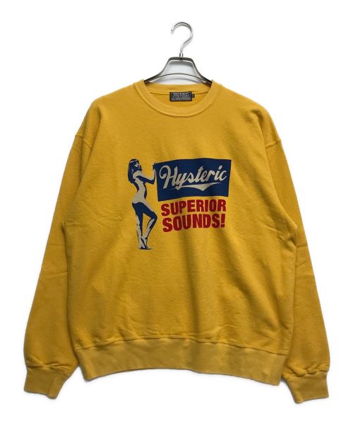 Hysteric Glamour（ヒステリックグラマー）Hysteric Glamour (ヒステリックグラマー) SUPERIOR SOUNDS スウェット イエロー サイズ:XLの古着・服飾アイテム