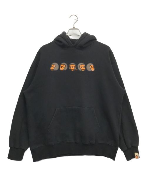 BAPE BY A BATHING APE（ベイプバイアベイシングエイプ）BAPE BY A BATHING APE (ベイプバイアベイシングエイプ) プリントパーカー ブラック サイズ:Lの古着・服飾アイテム