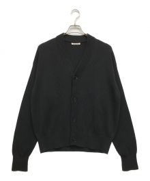 AURALEE（オーラリー）の古着「SUPER HARD TWIST RIB KNIT CARDIGAN」｜ブラック