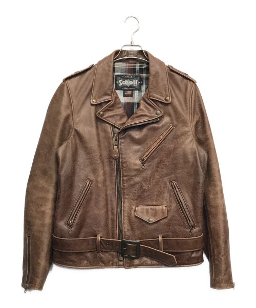 Schott（ショット）Schott (ショット) 626VN Cowhide Motorcycle Jacket ブラウン サイズ:Mの古着・服飾アイテム